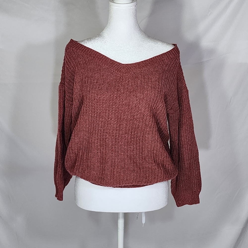 Source Unknown Red Off-the-Shoulder Sweater